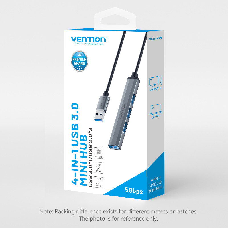 موزع منافذ USB 3.0 متعدد الوظائف من Vention، 4 في 1،