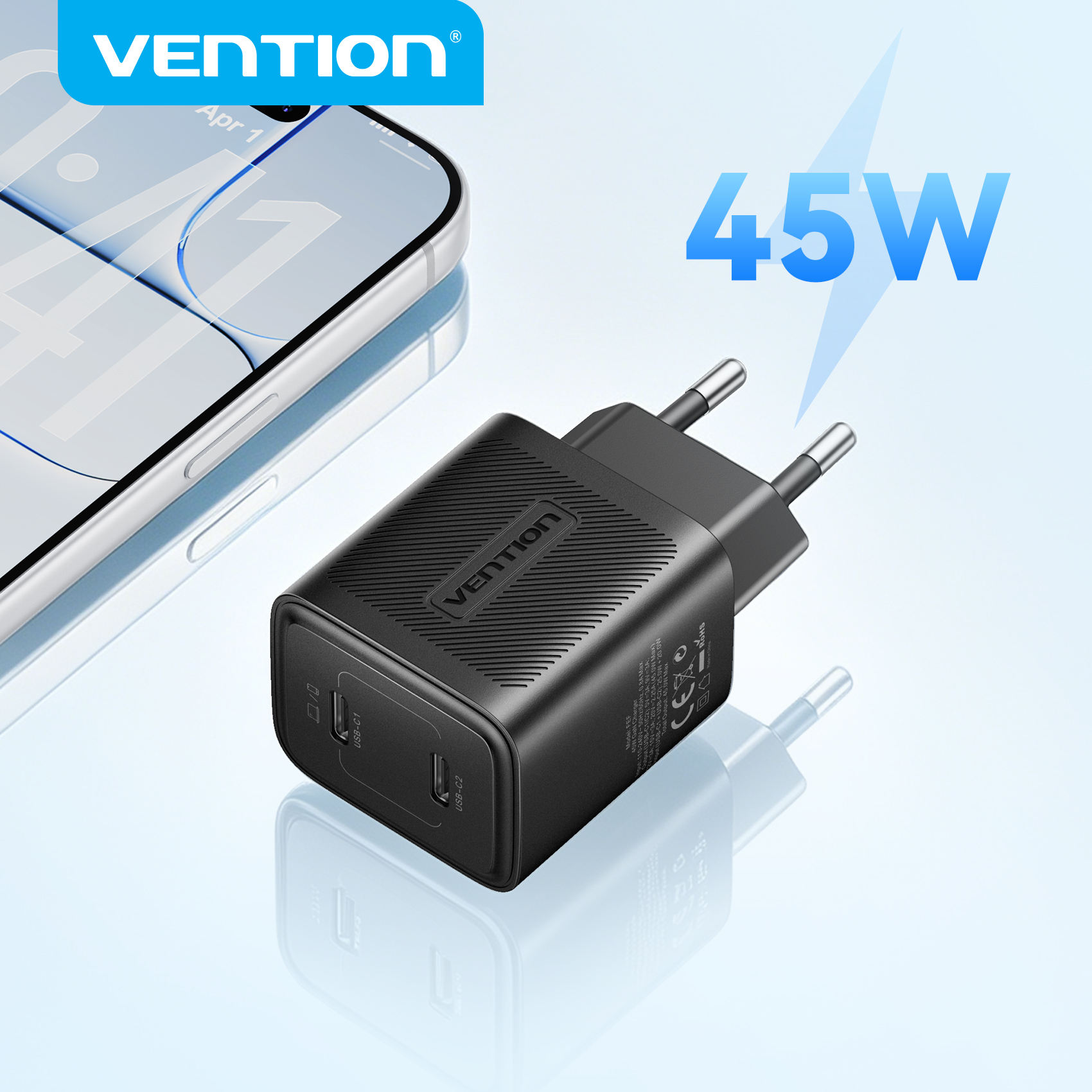 Vention 45W GaN Charger PD3.0 PPS QC3.0 Fast