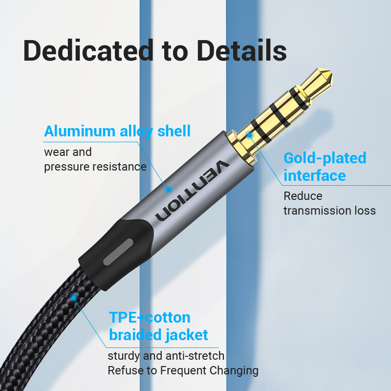 Câble auxiliaire Vention Jack 3,5 mm mâle-mâle