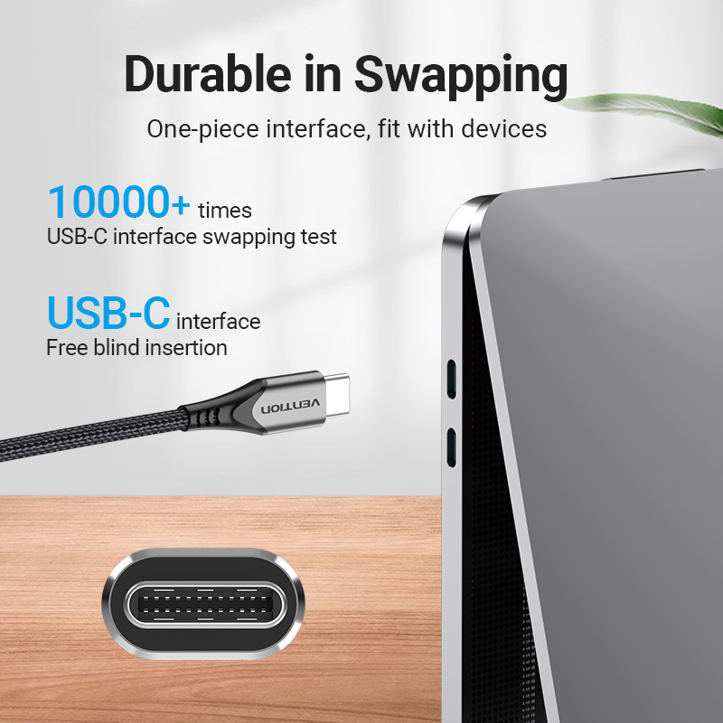 Vention 100W C Cable Fast Charge Type-C Cable 5A PD