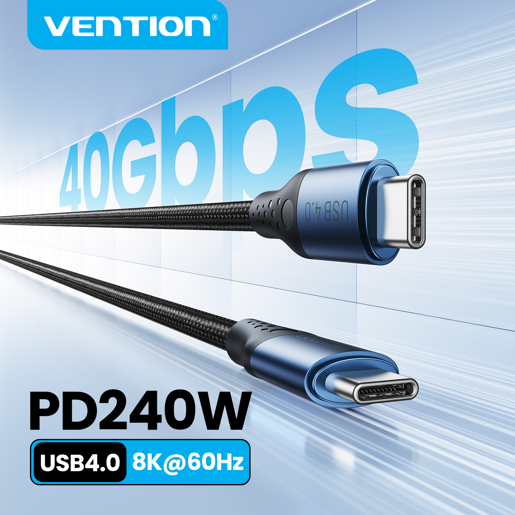 Vention 240W USB4 Cable 40Gbps 8K@60Hz Type C