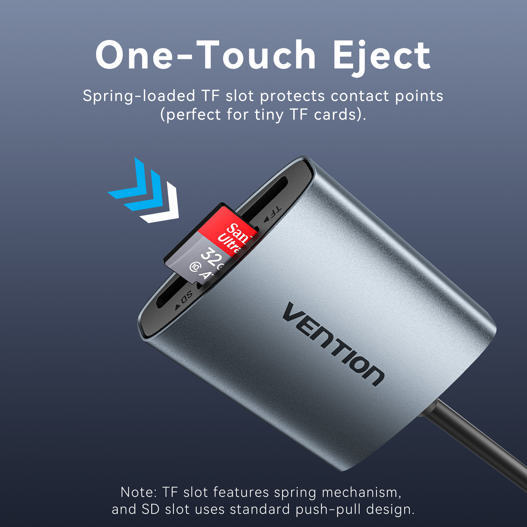 Vention SD 4.0 Card Reader 312Mbps USB 3.0 Type C