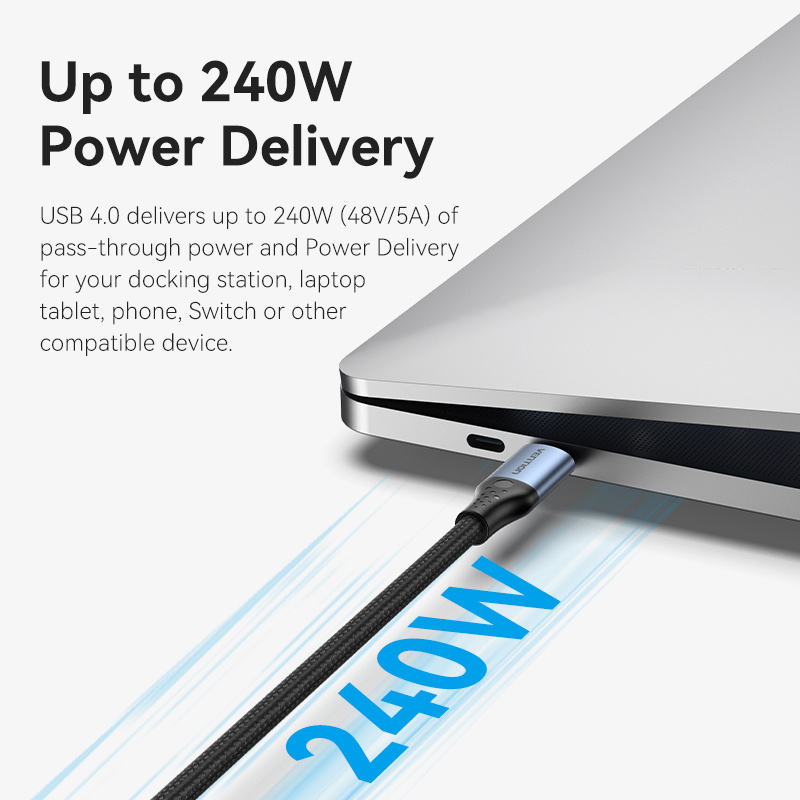 Vention 240W USB4 Cable 40Gbps 8K@60Hz Type C
