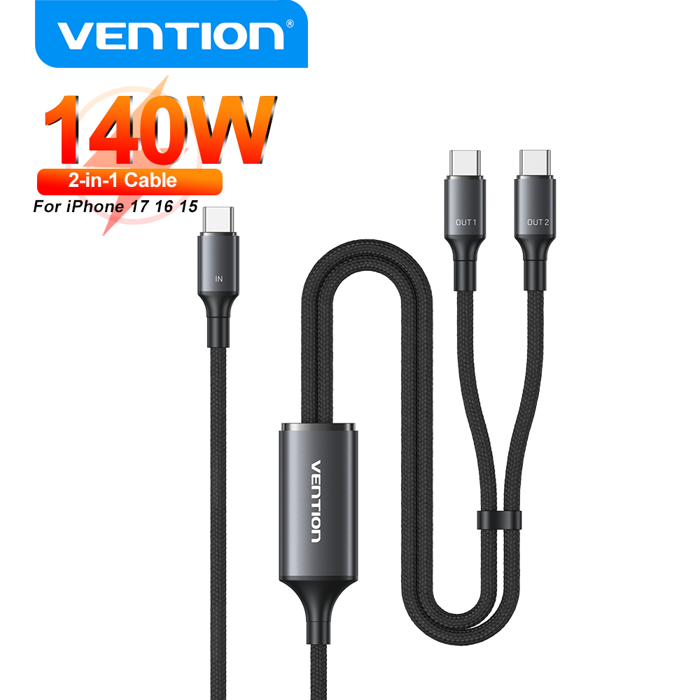 Vention 140W Cable USB C to Type C 2-in-1 PD3.1 Fast