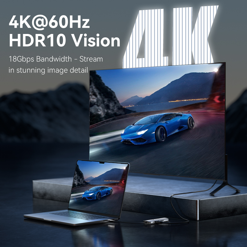 Hub USB C Vention, HDMI 4K60Hz, RJ45 PD, 100W, USB