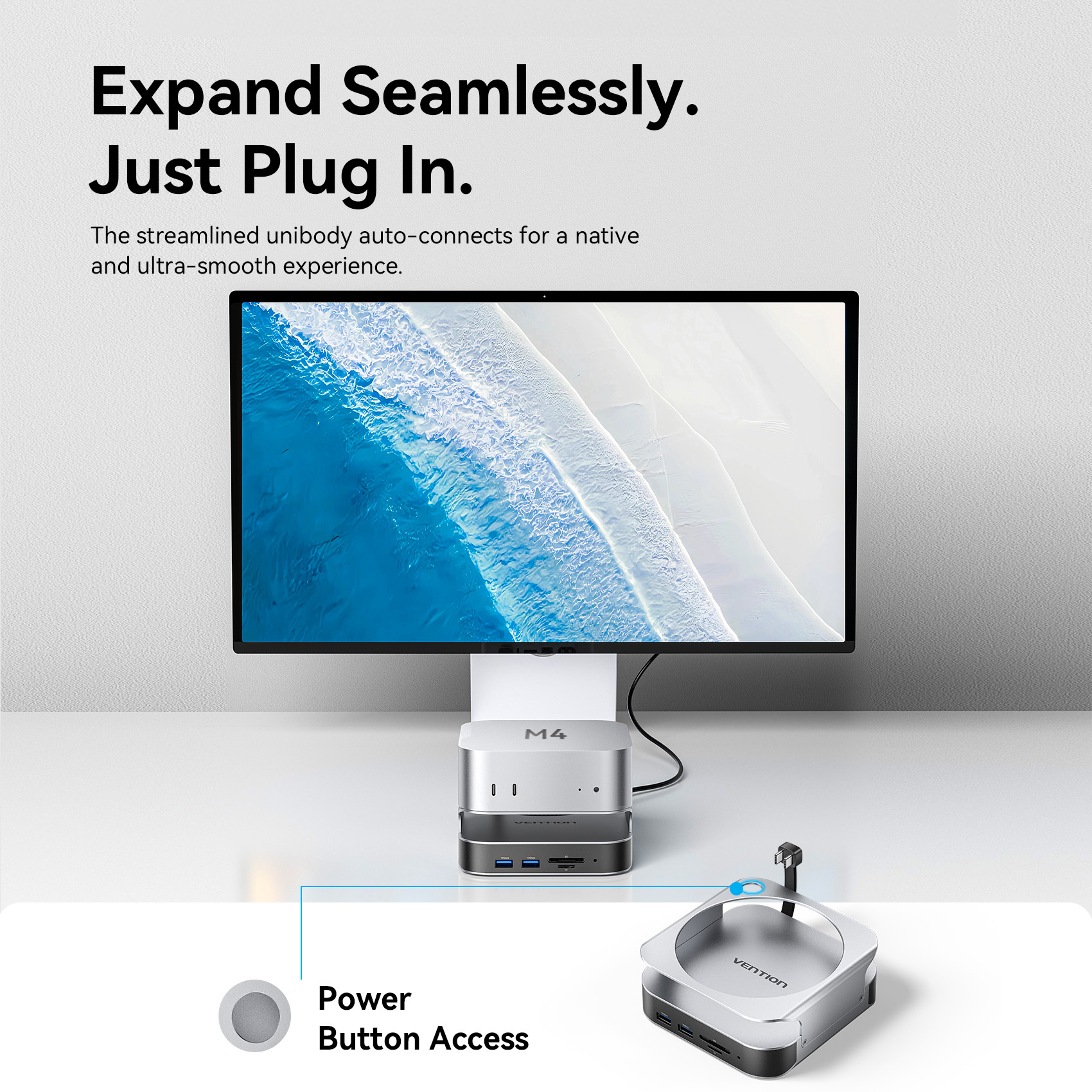 Διανομέας USB Vention για σύνδεση Mac Mini M4 M4 Pro