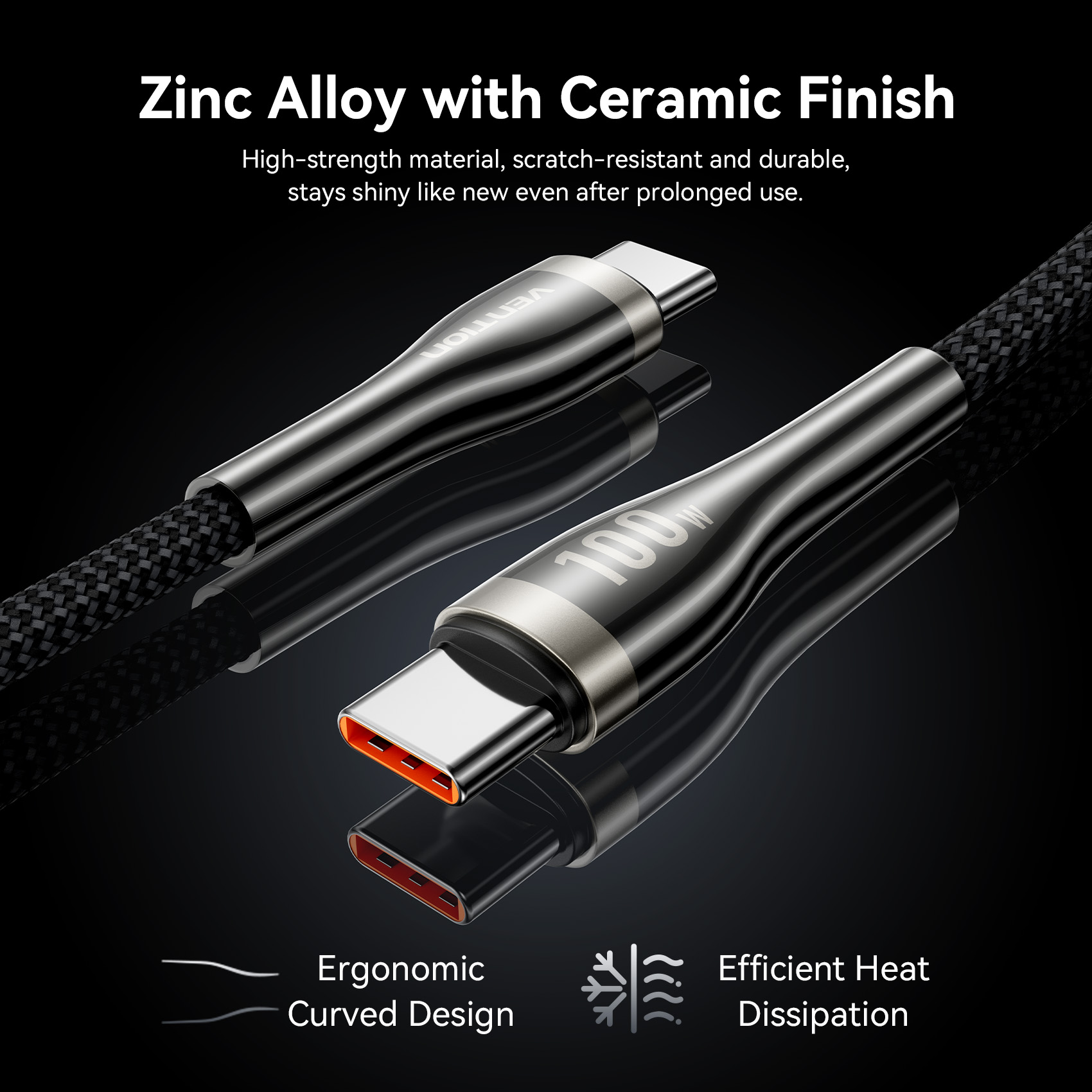 Vention 100W USB C Cable Type to Type C Cable PD3.0