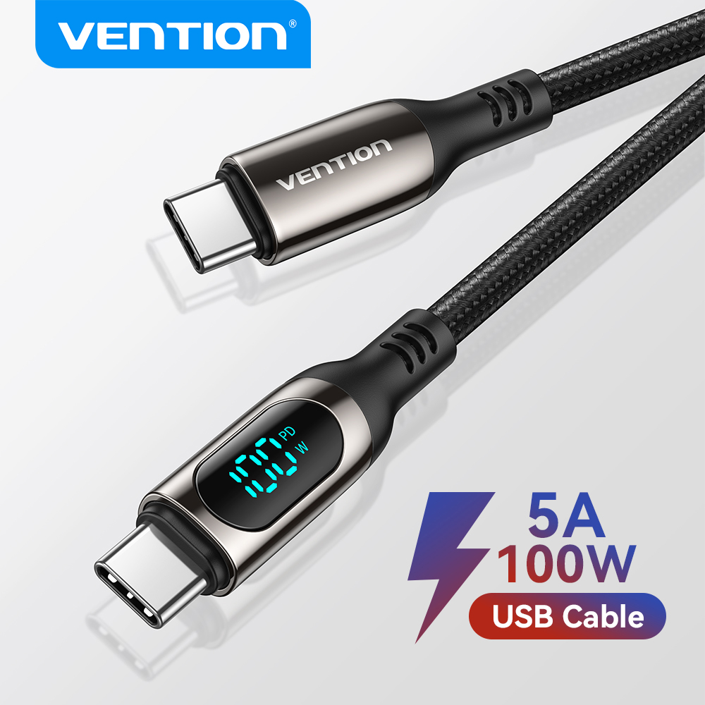 Vention PD 100W Cable Digital Dispaly Type C To USB C