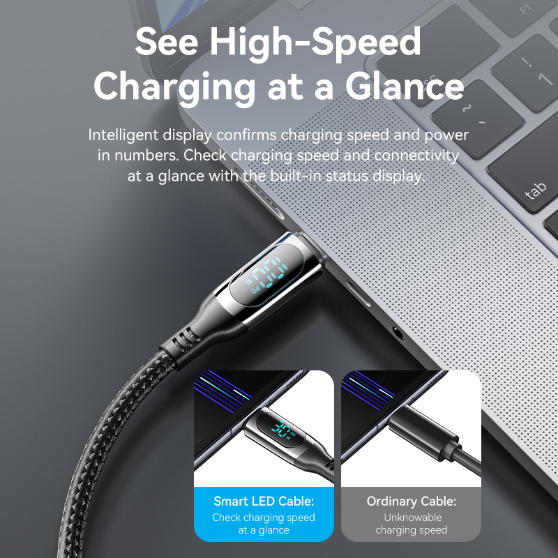 Vention PD 100W Cable Digital Dispaly Type C To USB C