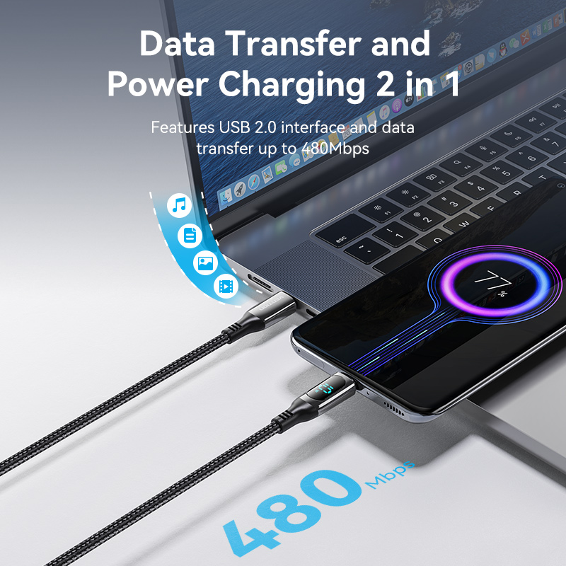 Vention PD 100W Cable Digital Dispaly Type C To USB C
