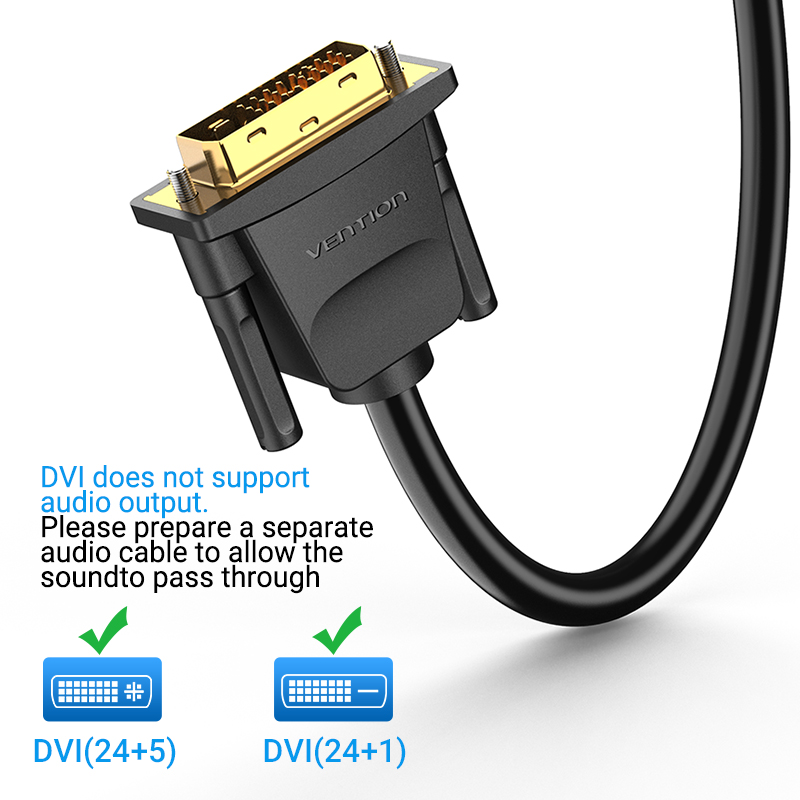 كابل Vention HDMI إلى DVI ثنائي الاتجاه HDMI ذكر 24+1