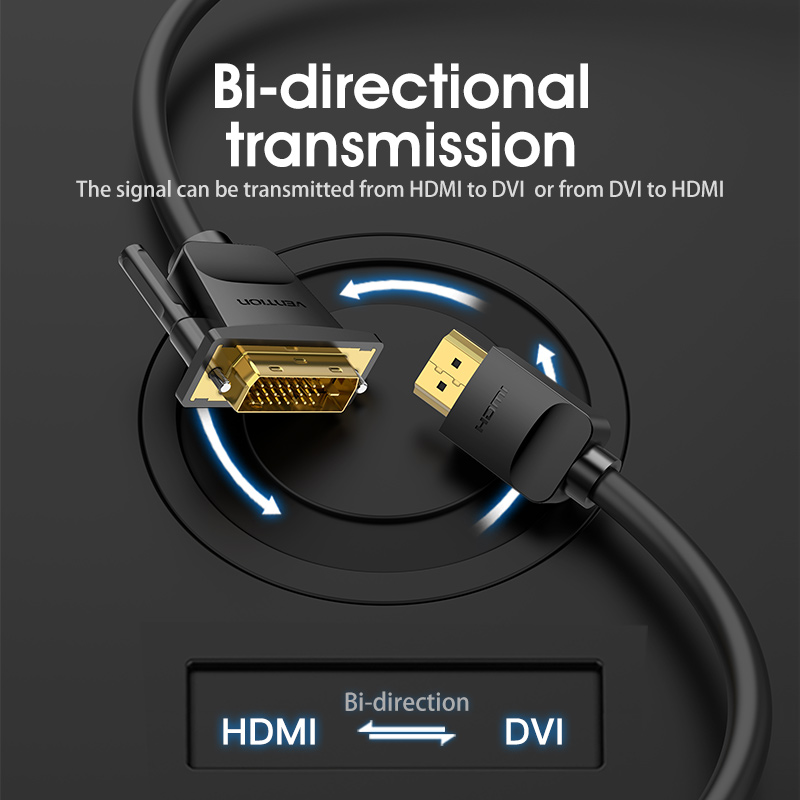 كابل Vention HDMI إلى DVI ثنائي الاتجاه HDMI ذكر 24+1