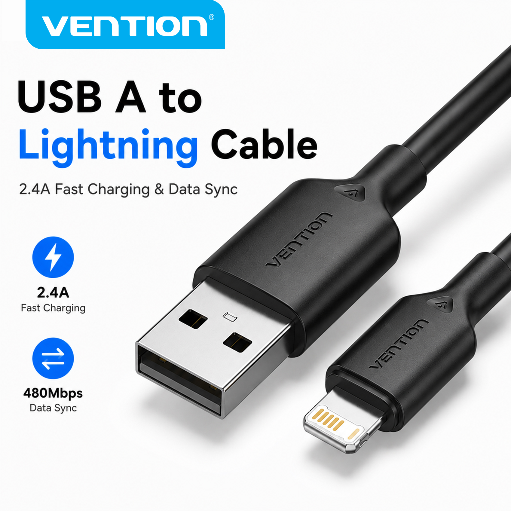 Vention Lightning Cable 2.4A for iPhone 14 13 12 11 8
