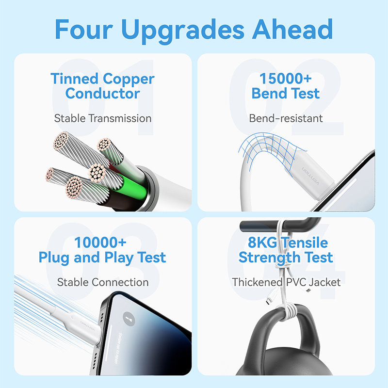 Vention Lightning Cable 2.4A for iPhone 14 13 12 11 8