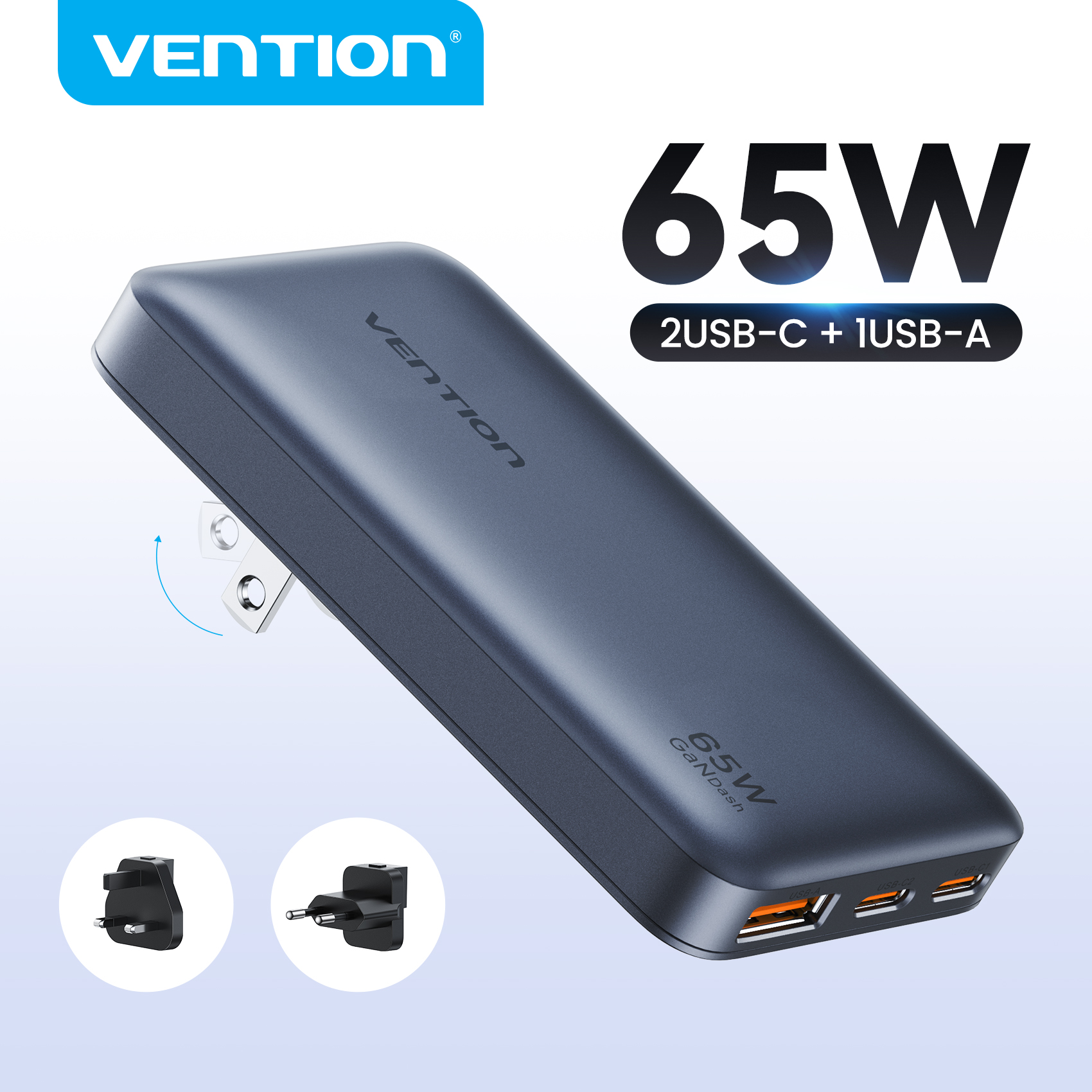 Vention GaN töltő 65W PD PPS gyorstöltésű USB-C típusú