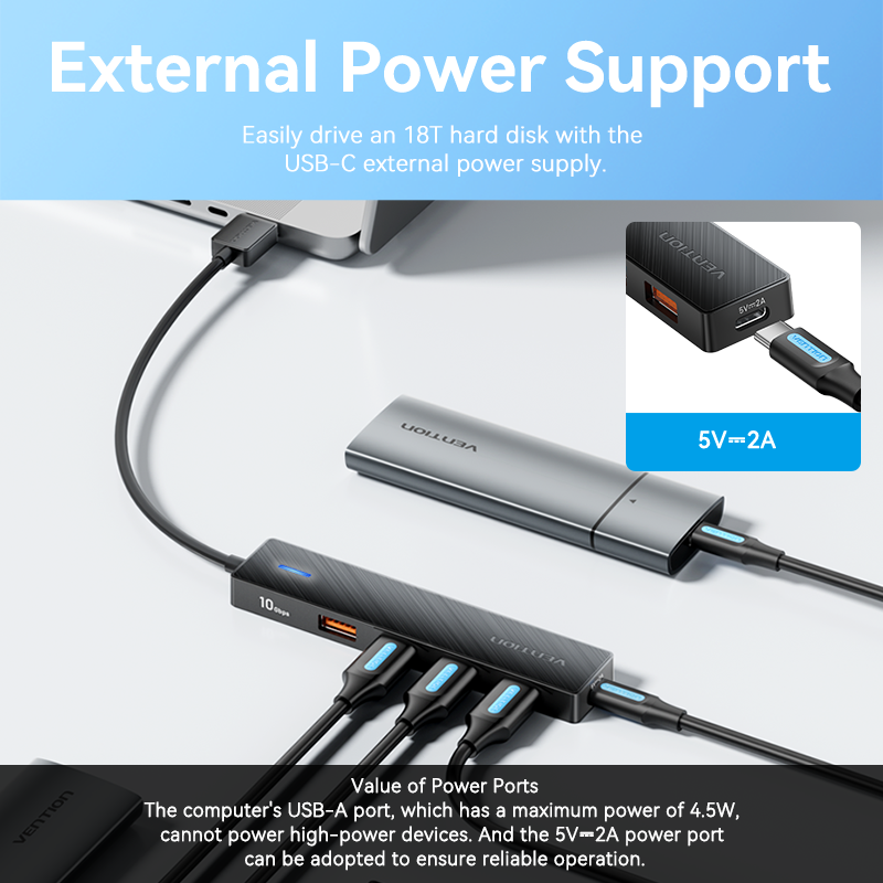 Vention Usb Hub 4 Port ABS Hub USB 3.2 10Gbps