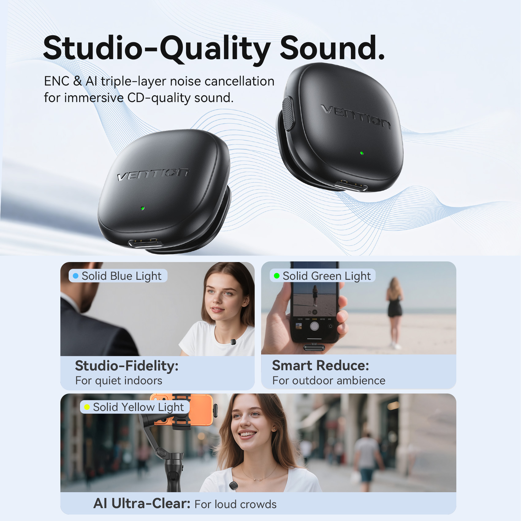 Vention Wireless Magnetic Button Collar Microphone