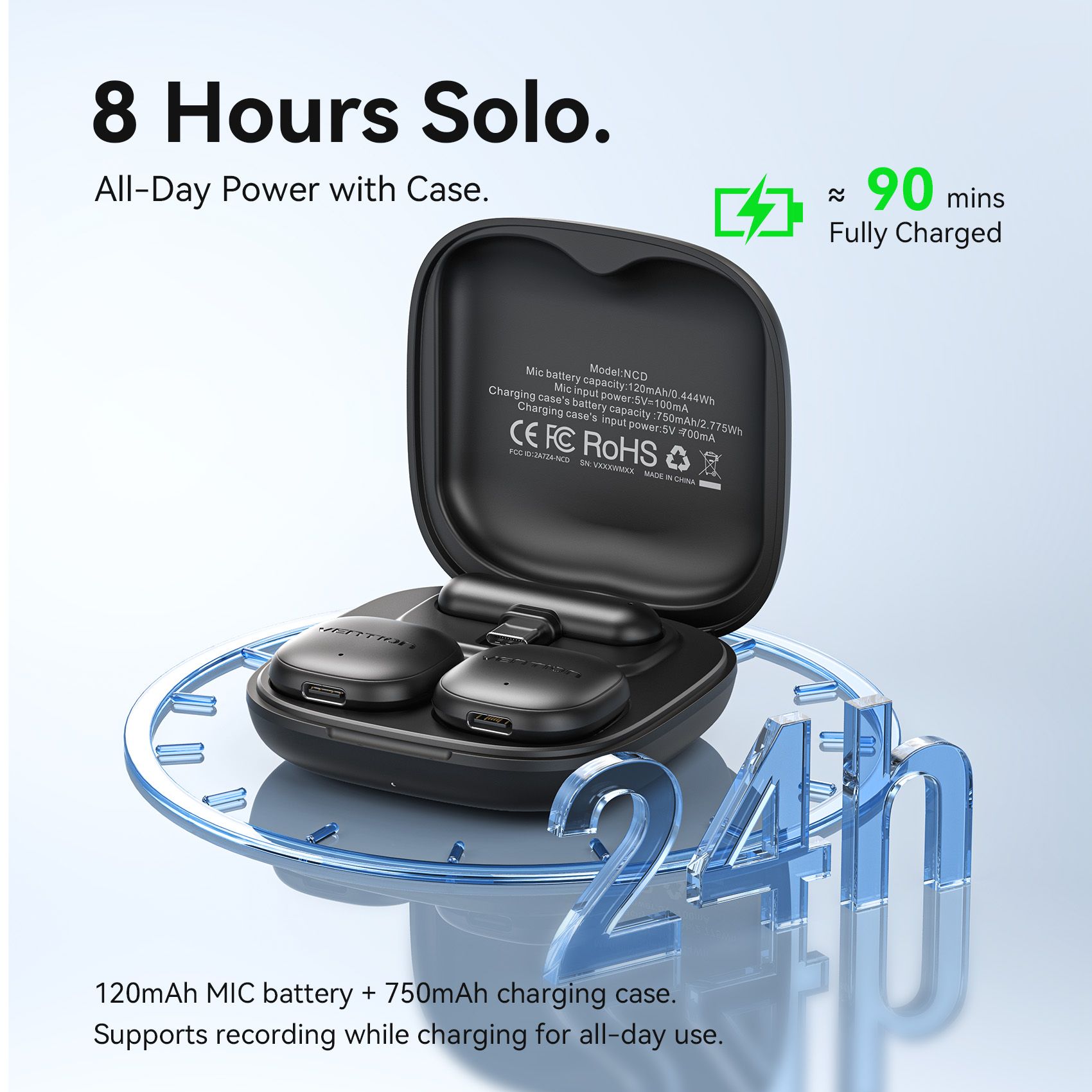 Vention Wireless Magnetic Button Collar Microphone