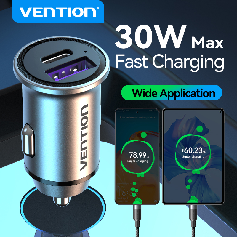 Vention 30W USB C Car Charger Quick Charge PD 4.0 3.0