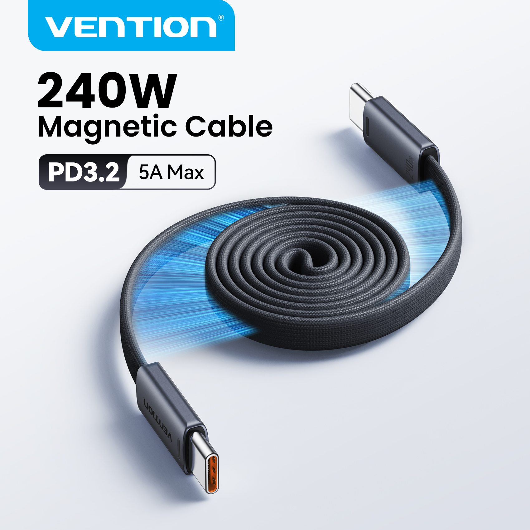 Vention 240W Magnetic USB C Cable Type C to Type C