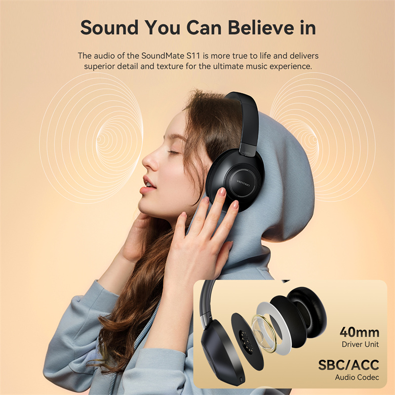 Vention S11 ENC Wireless Headphone Noise Canceling