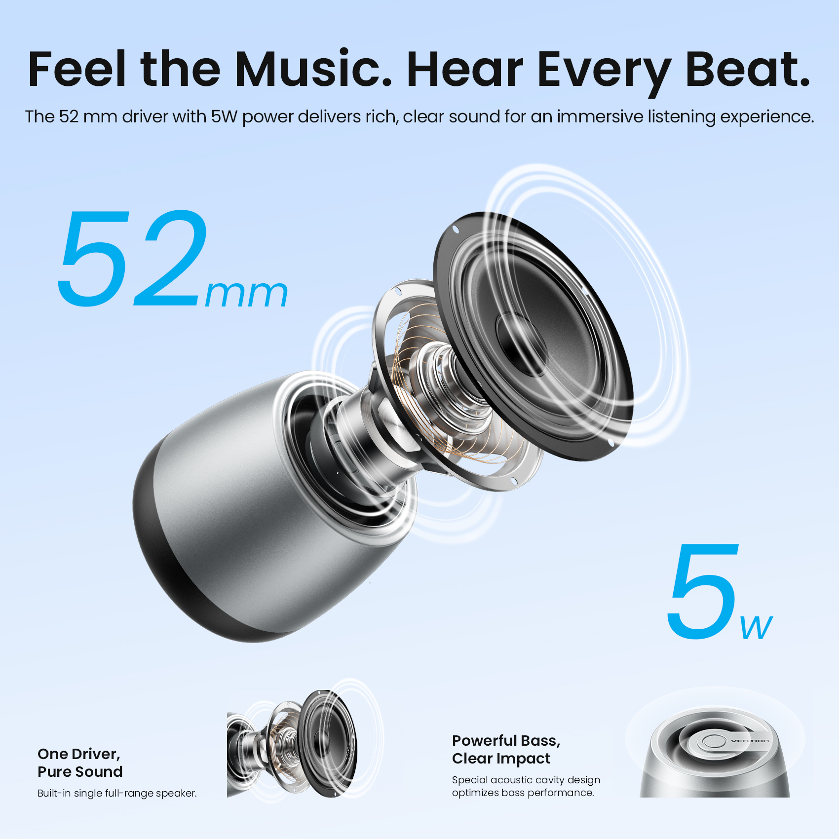 Vention Portable Bluetooth 6.0 Wireless Speaker Big