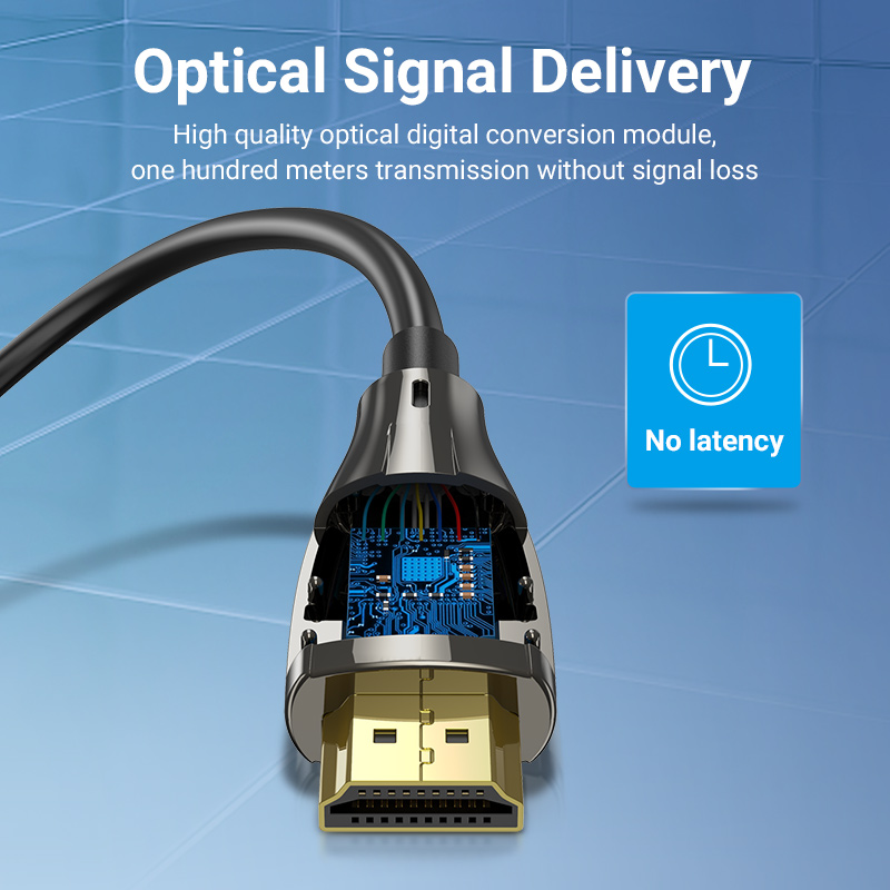 כבל HDMI 2.1 8K של Vention 120Hz 48Gbps סיב אופטי