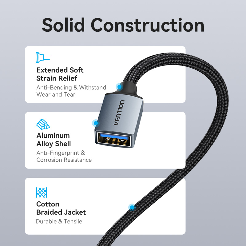 Kabel USB Vention USB 3.0 Przedłużacz męski