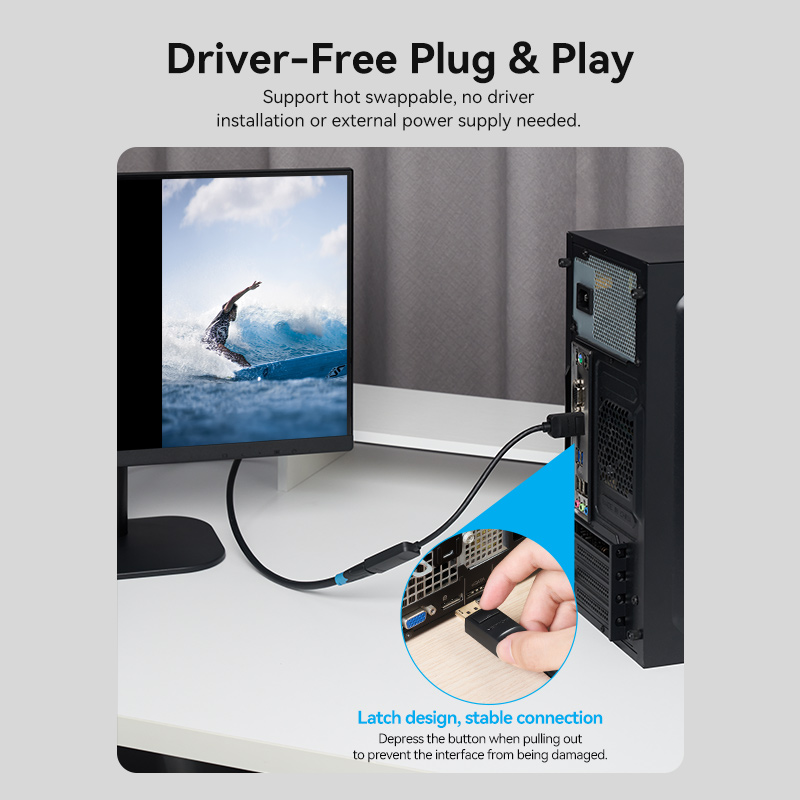Adaptador Vention DisplayPort para HDMI 4K Macho DP