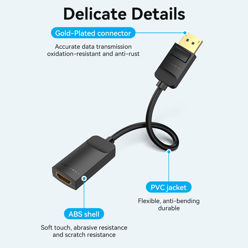 Adaptador Vention DisplayPort para HDMI 4K Macho DP
