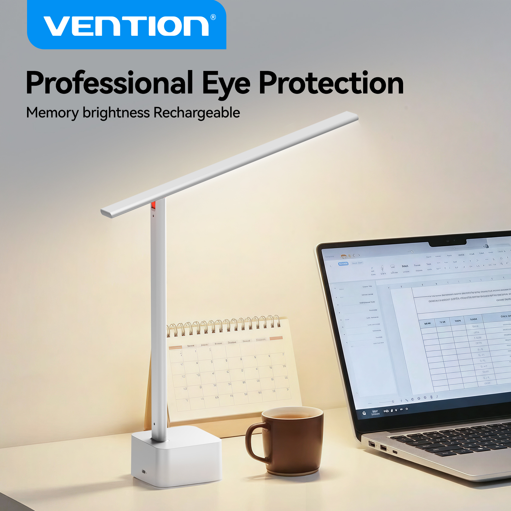 Vention LED Desk Lamp Protection Eye 180° Foldable