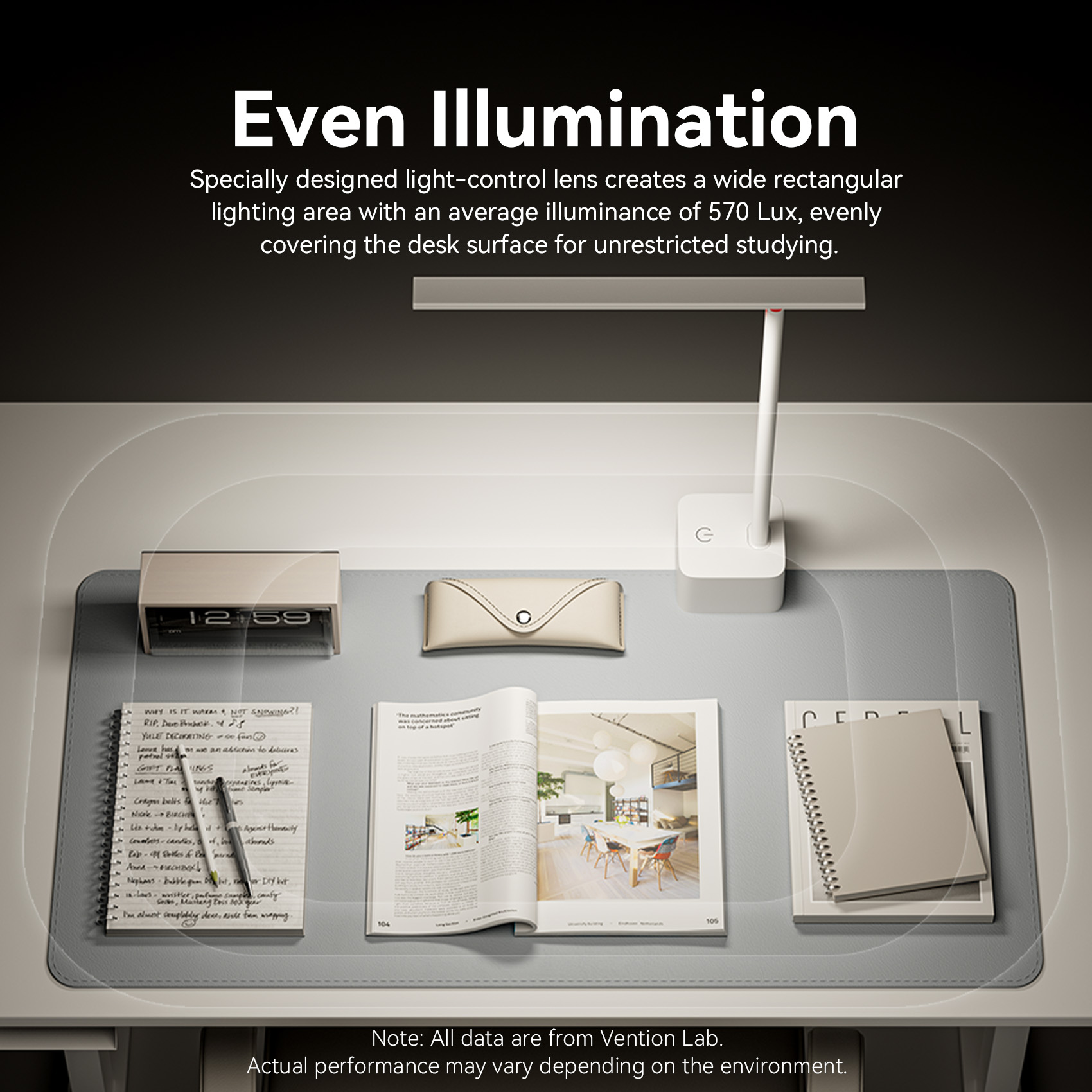 Vention LED Desk Lamp Protection Eye 180° Foldable