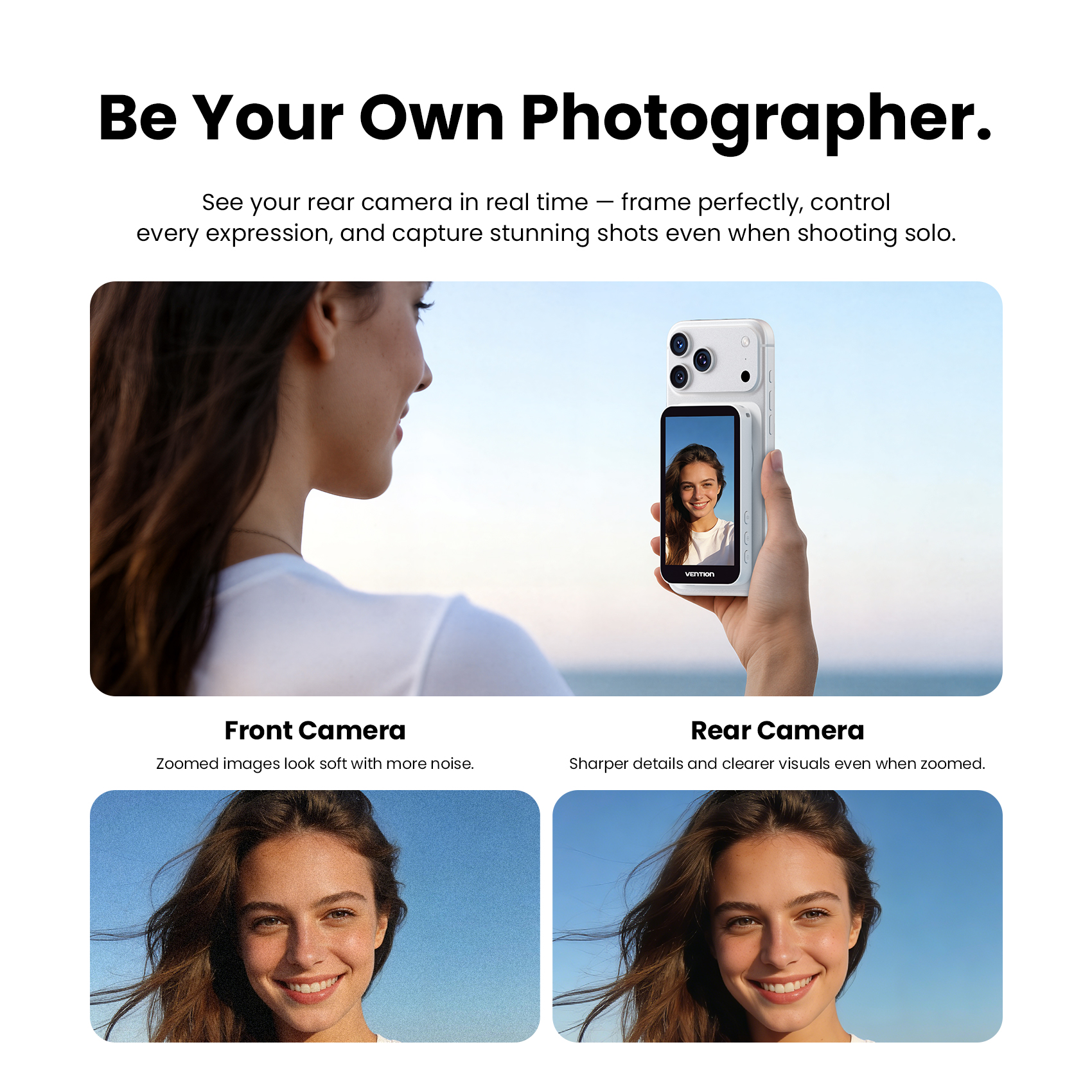 Vention Magnetic Selfie Screen Monitor Vlog Phone