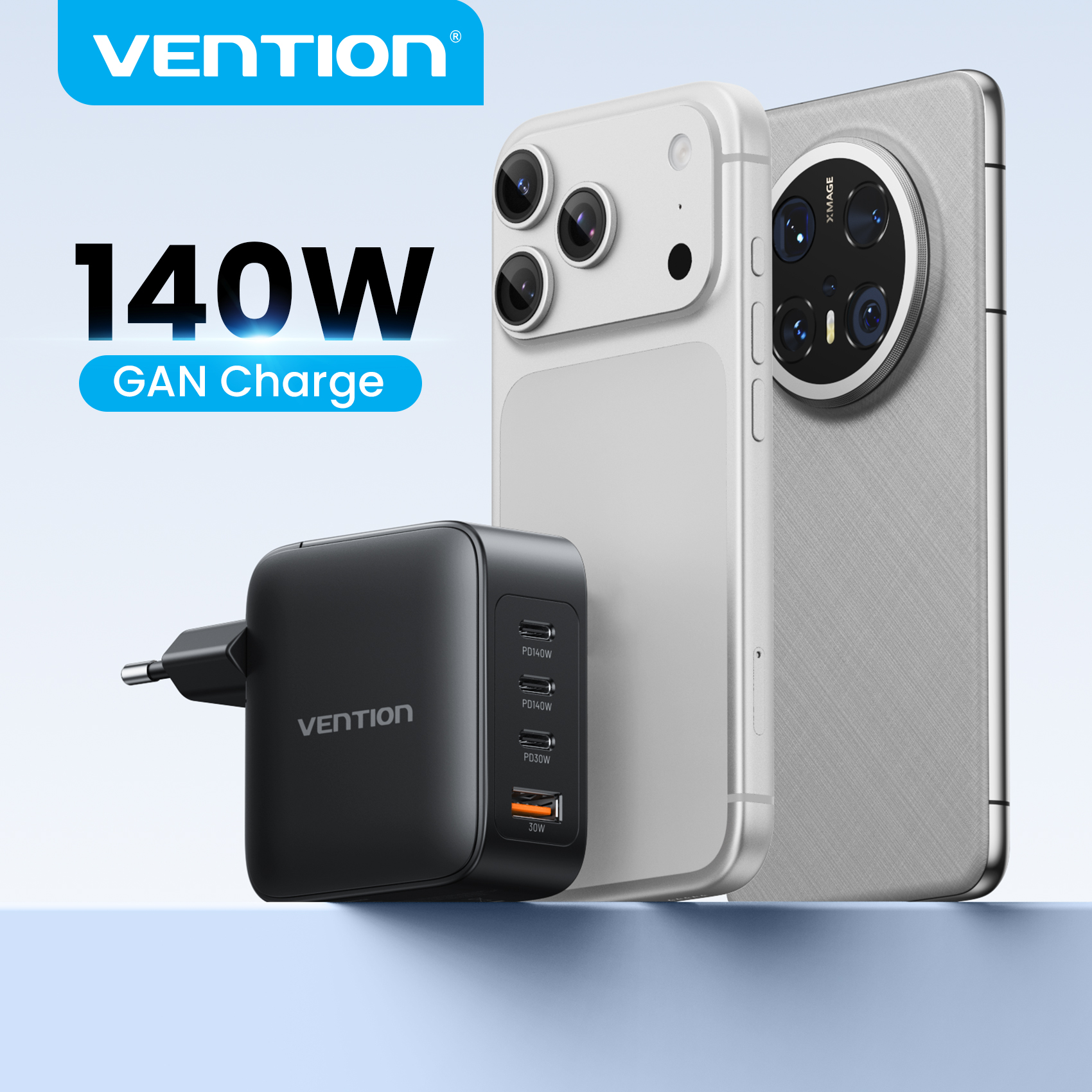 Vention 140W GaN Charger PD3.1 Fast Charging USB C