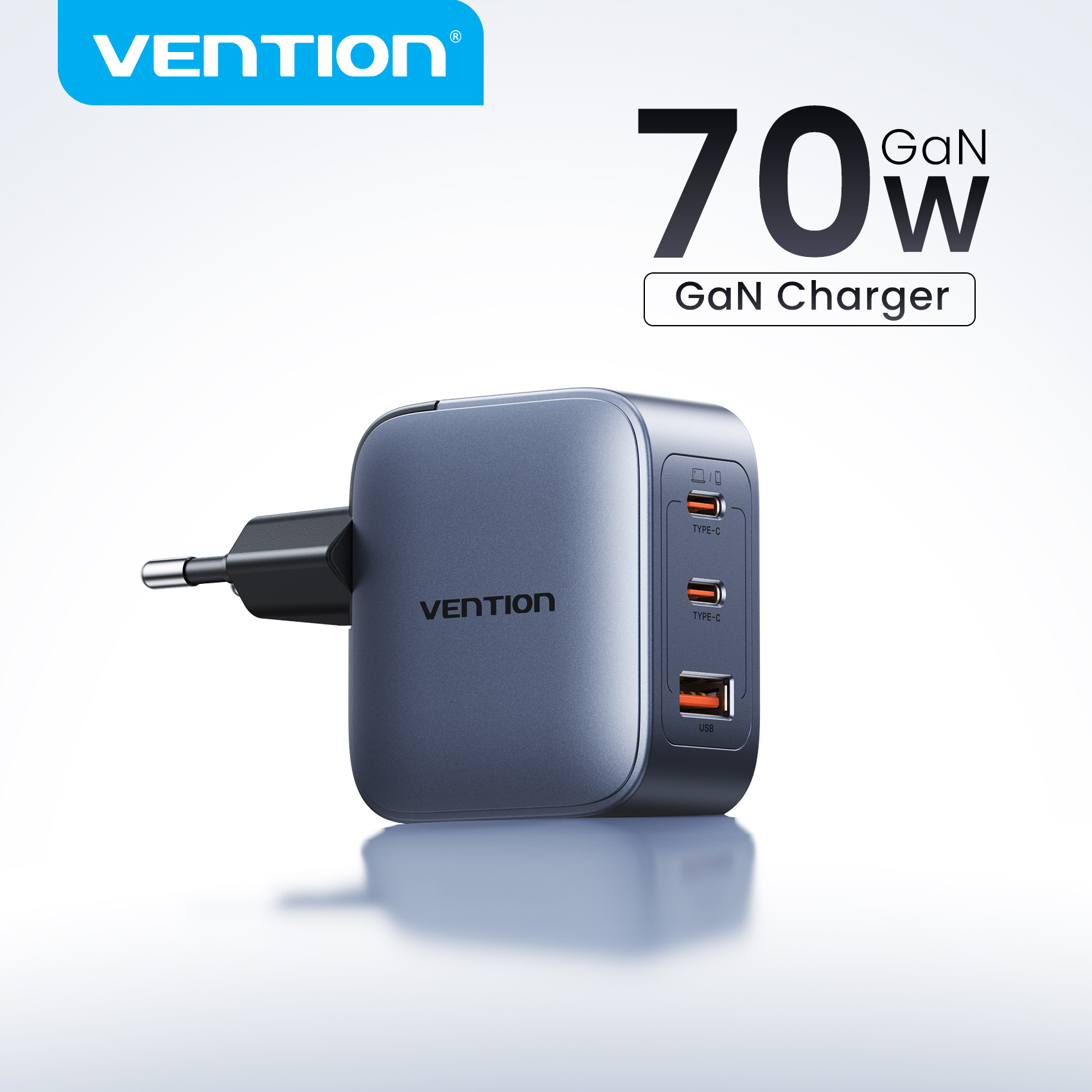 Ładowarka Vention 70W GaN Ładowarka PD Ładowarka USB C
