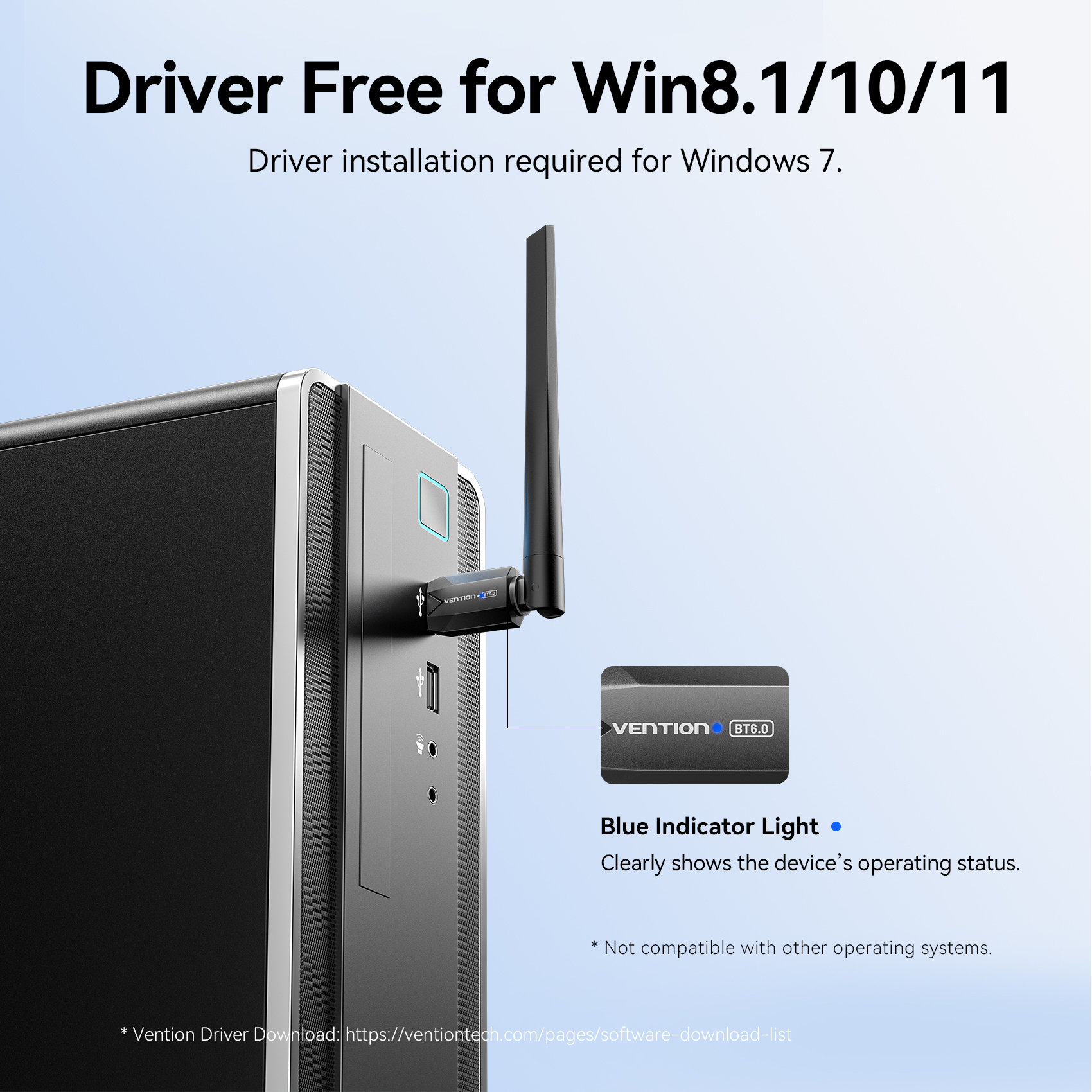 Vention USB Bluetooth 6.0 Adapter Wireless USB Dongle