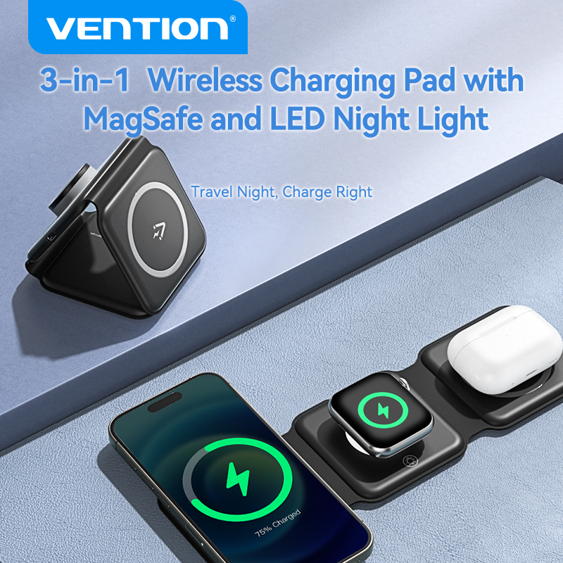 Vention 15W Magnetic Wireless Charger 3-in-1 Fast