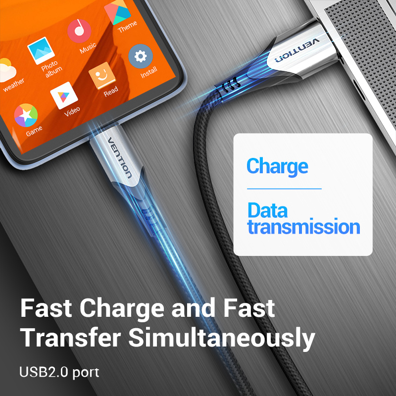 Vention Micro USB Cable 3A Nylon Fast Charger USB