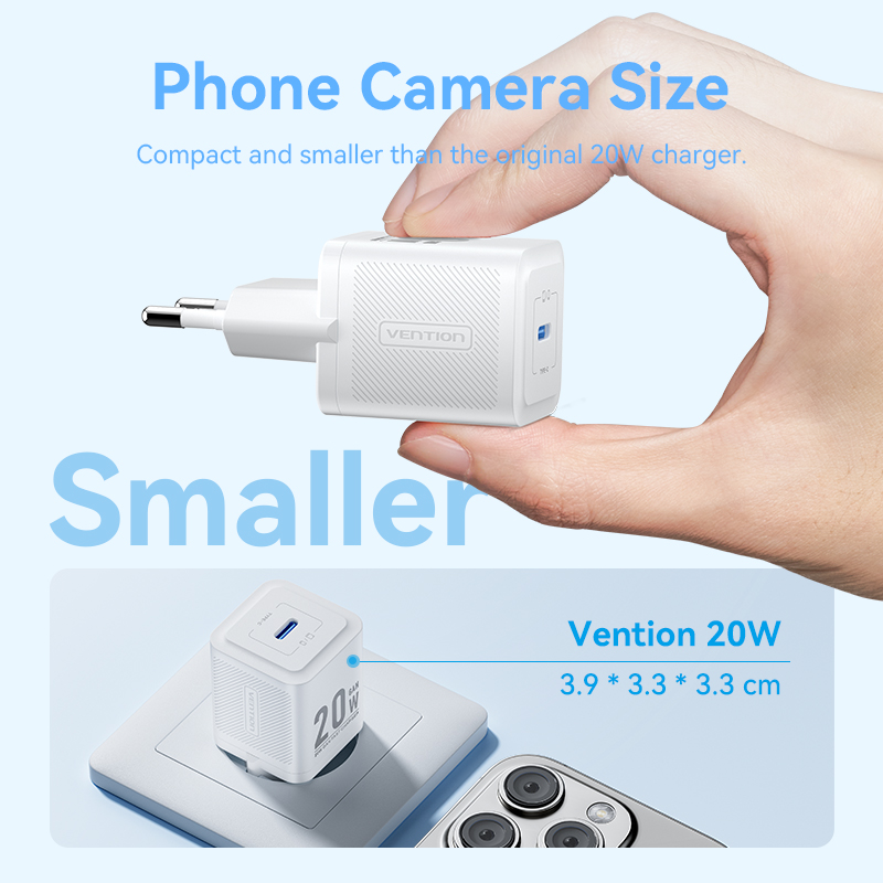 Vention 20W USB C 고속 충전기 PD3.0 QC3.0