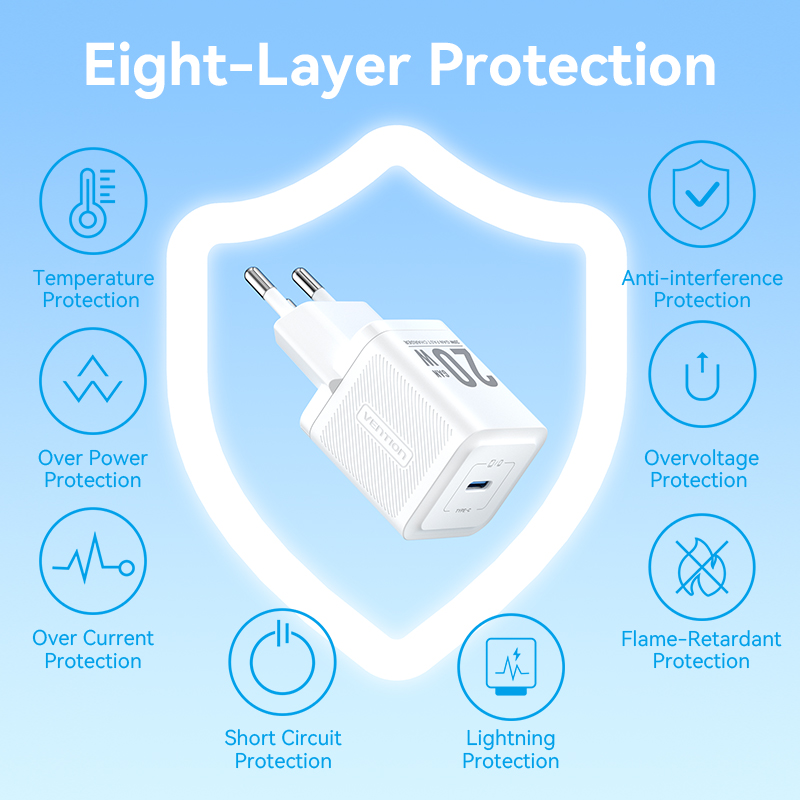 Vention 20W USB C 고속 충전기 PD3.0 QC3.0