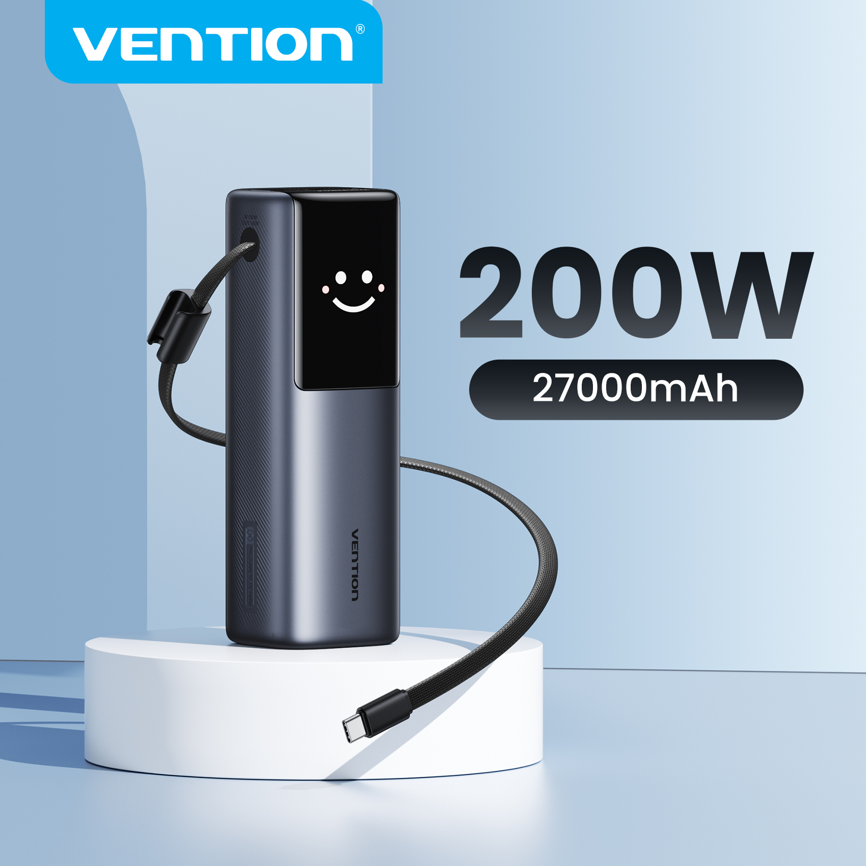 Vention 200W 27000mAh Power Bank Build-in Retractable