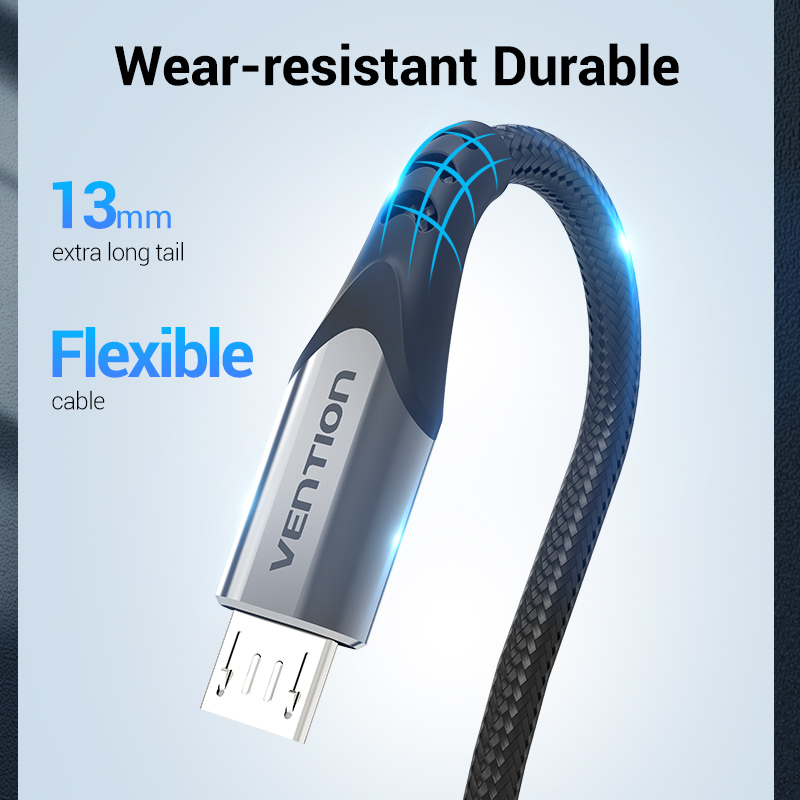 Vention Micro USB Cable 3A Nylon Fast Charger USB