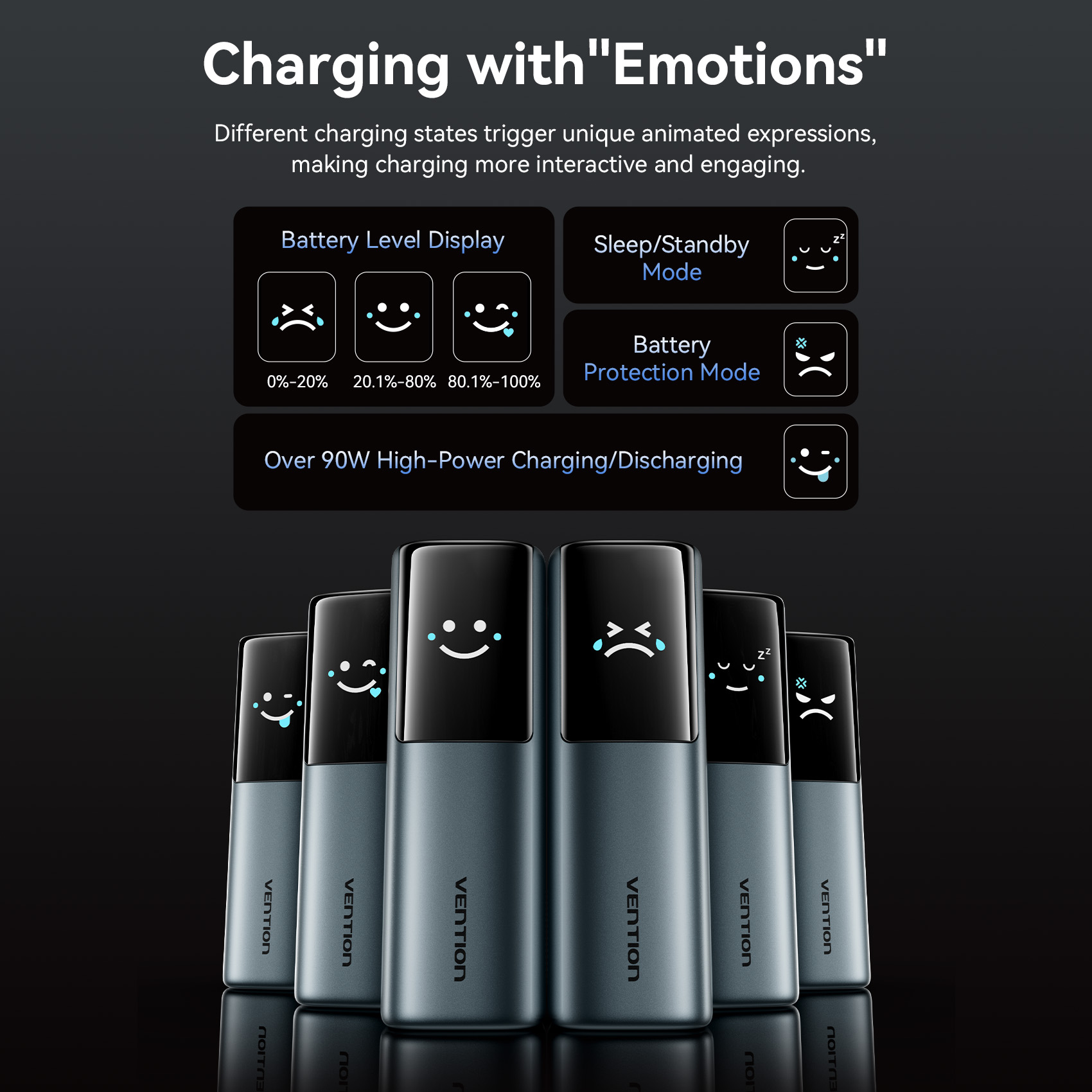 Vestavná výsuvná powerbanka Vention 200W 27000mAh