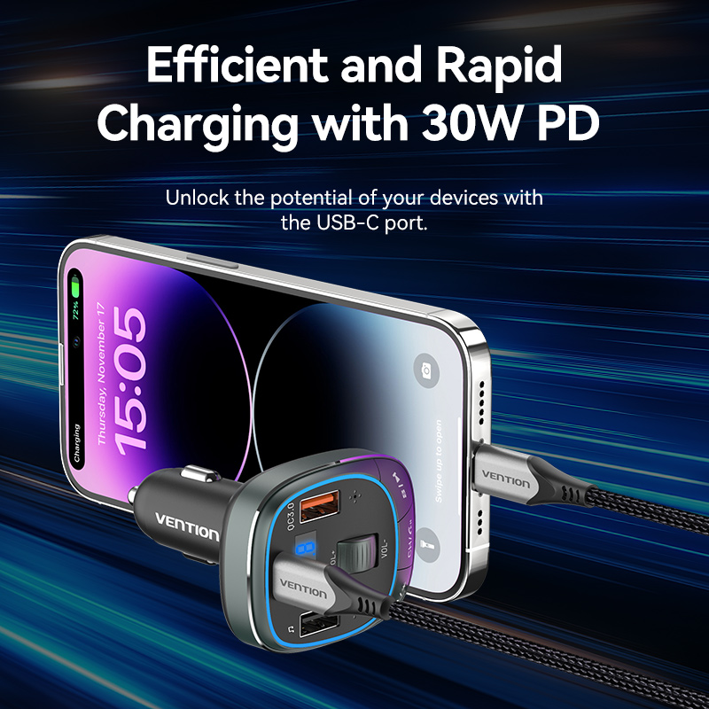 Vention Bluetooth 5.0 FM Transmitter Handsfree Car