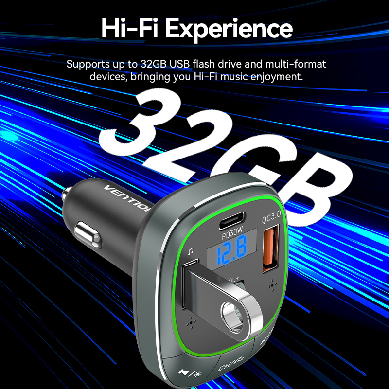 Vention Bluetooth 5.0 FM Transmitter Handsfree Car