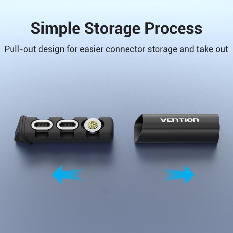 Vention Magnetic Plug Case Portable Storage Box Type C