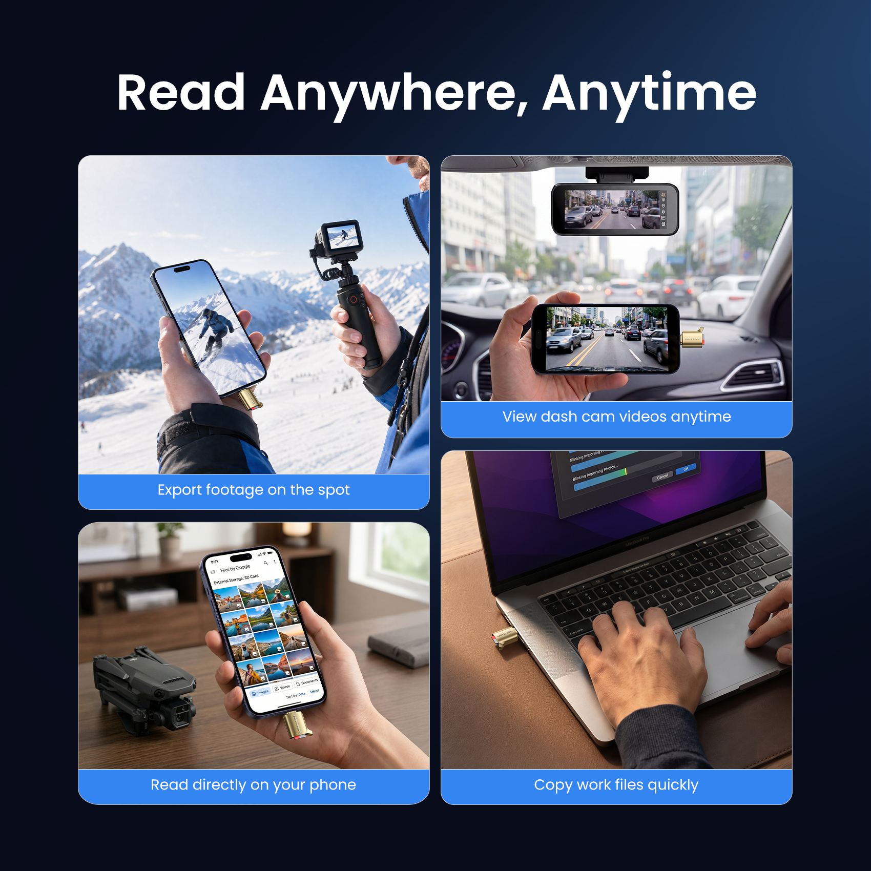 Vention USB C Micro SD Card Reader USB 3.0 TF Card OTG