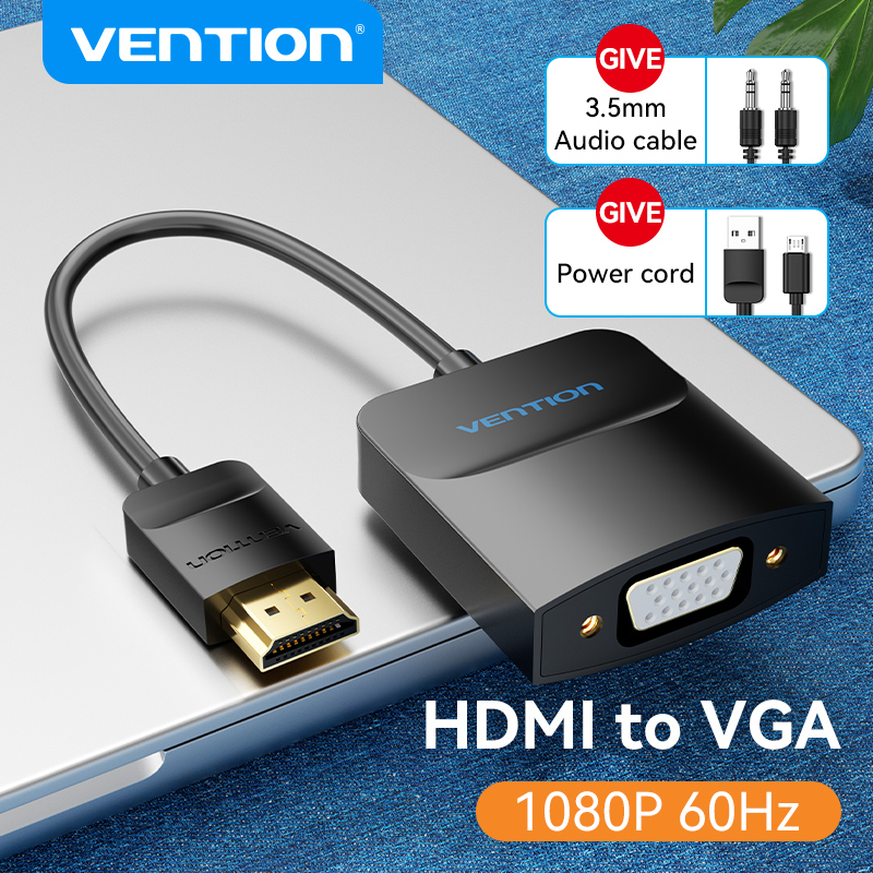 محول Vention HDMI إلى VGA بدقة 1080P HD ذكر إلى VGA