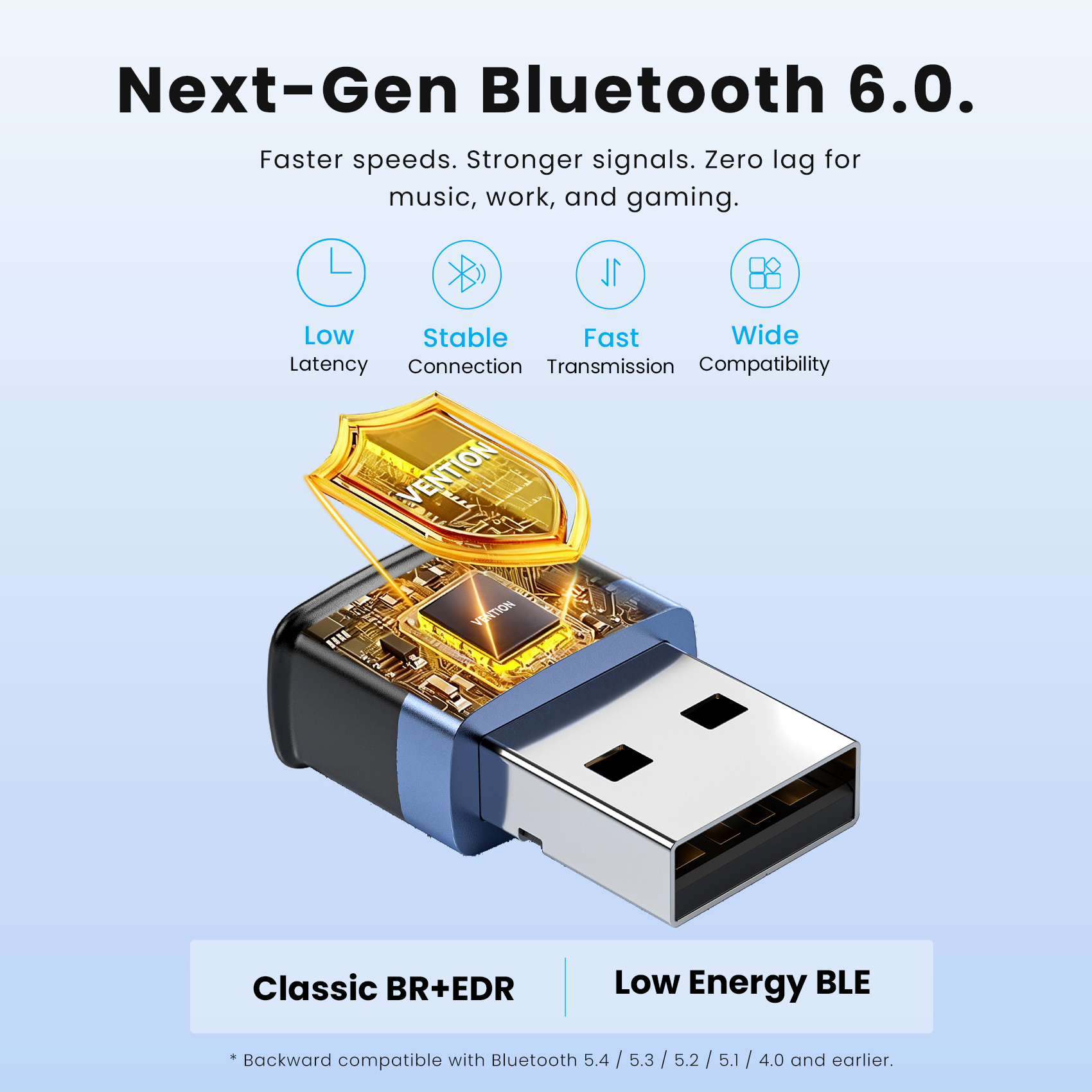 USB Bluetooth 6.0 Adapter for Laptop Desktop PC: Long