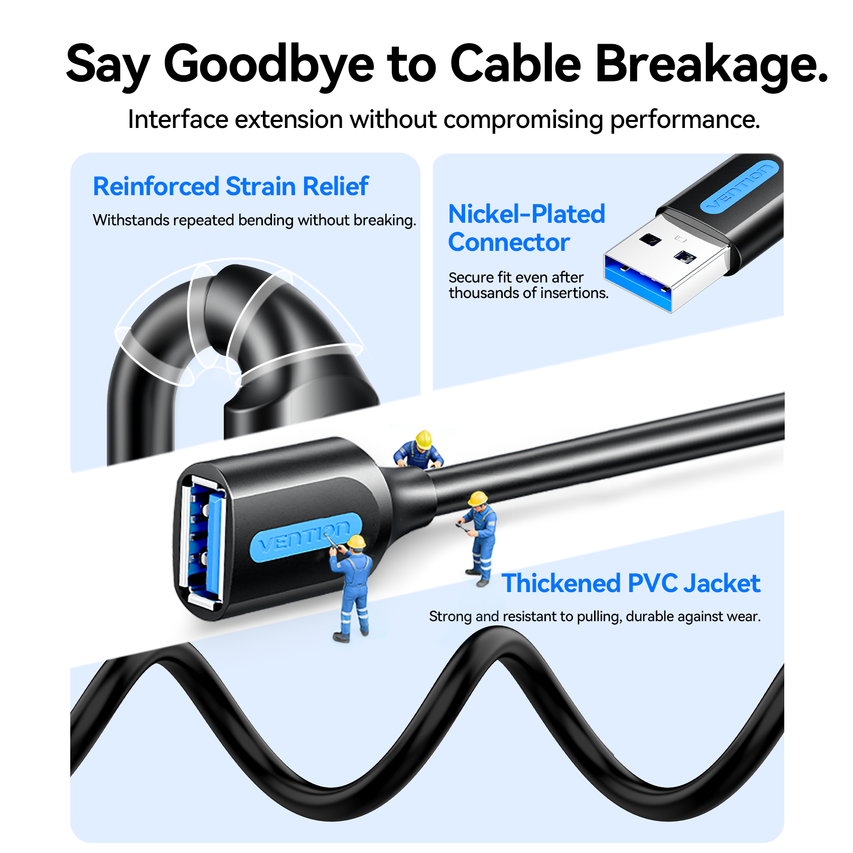 Vention 10Gbps USB Extension Cable USB 3.0 3.2 Data